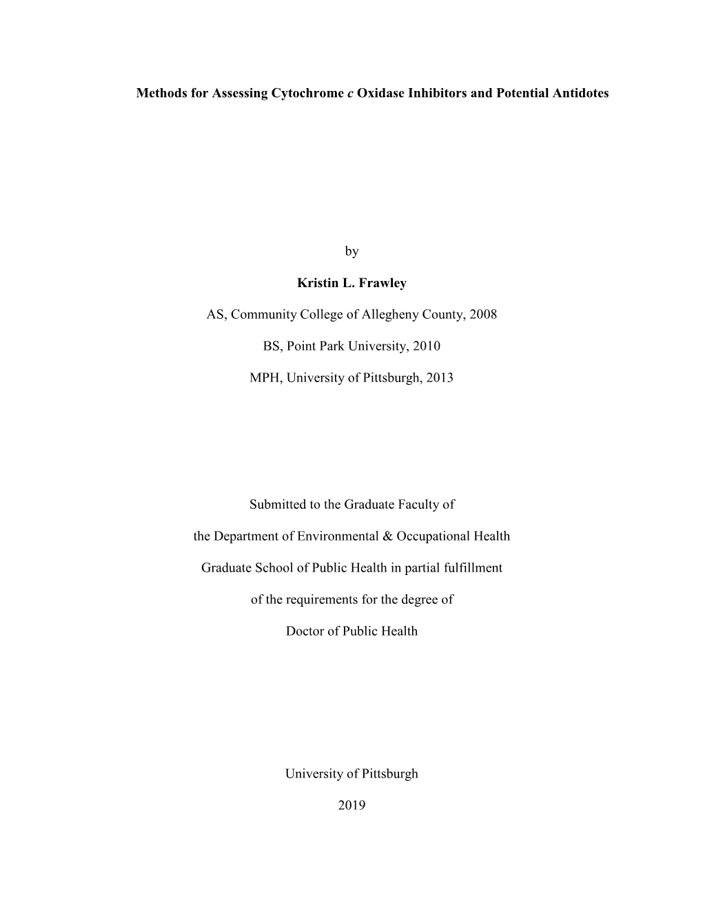 Methods for Assessing Cytochrome C Oxidase Inhibitors and Potential Antidotes