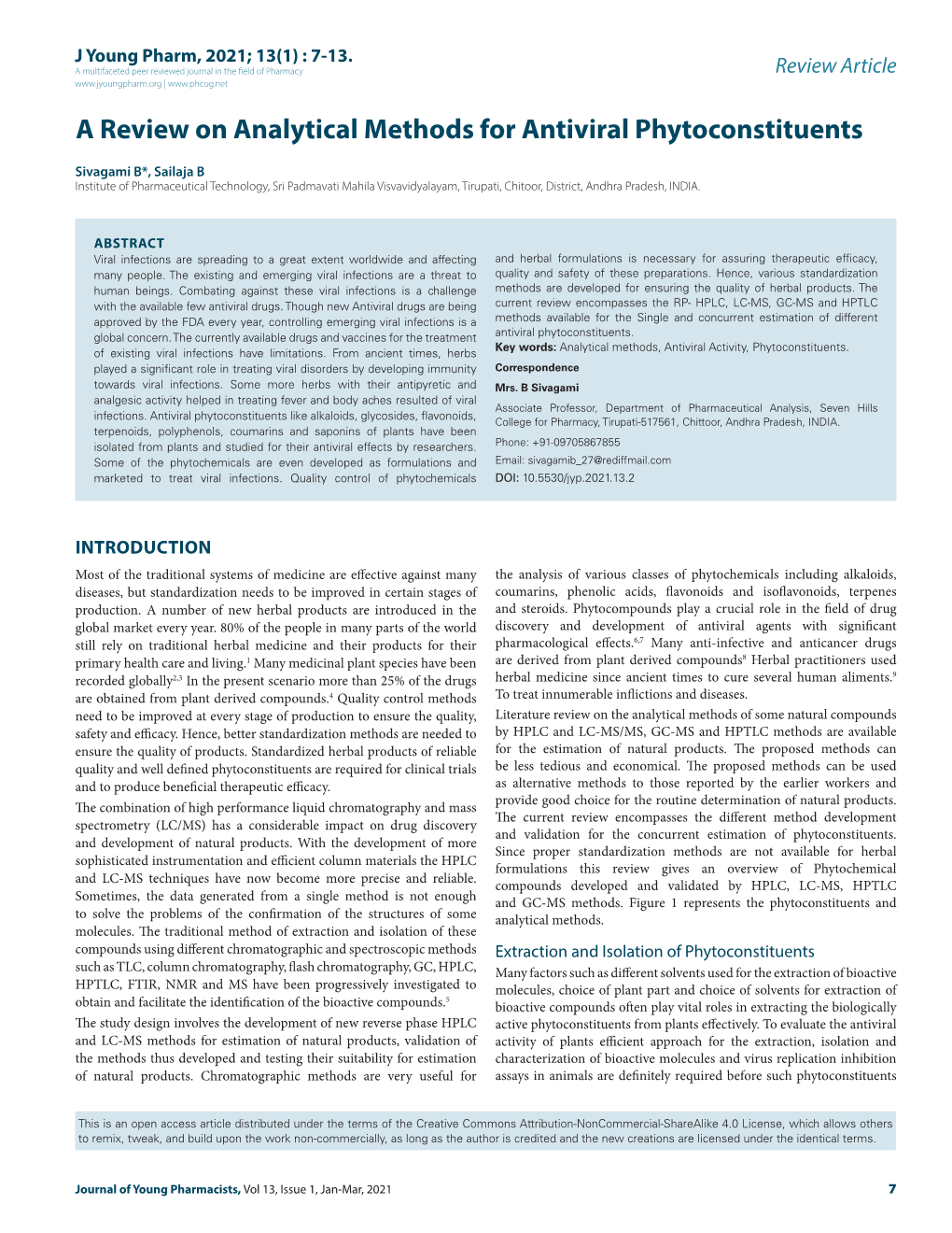 A Review on Analytical Methods for Antiviral Phytoconstituents