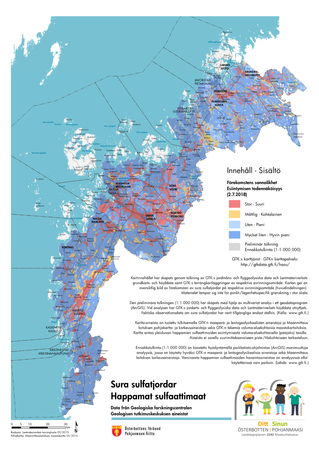 Sura Sulfatjordar På Respektive Avrinningsområde (Huvudindelningen)