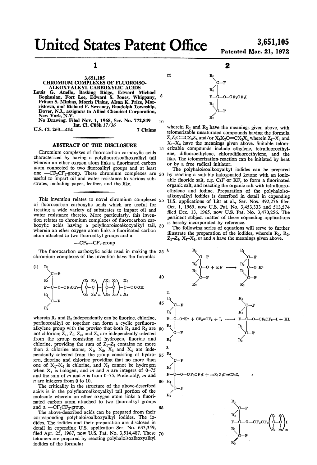 United States Patent Office Patented Mar