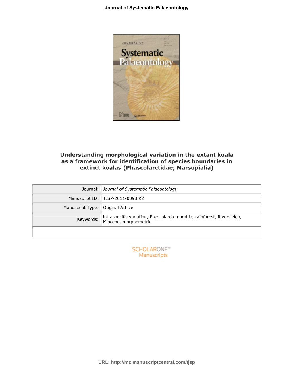 Understanding Morphological Variation in the Extant Koala As A