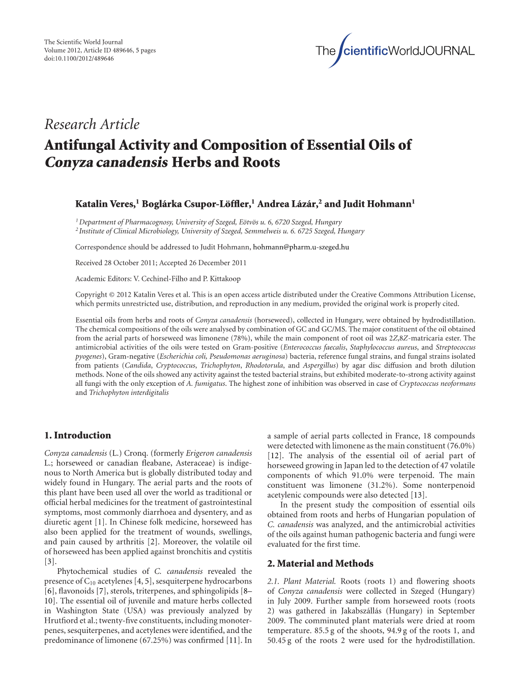 Conyza Canadensis Herbs and Roots