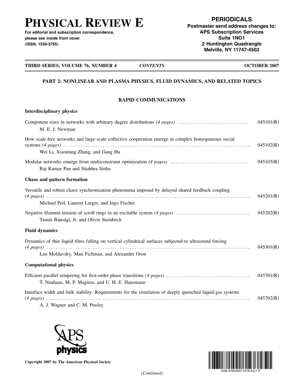 Table of Contents (Print, Part 2)