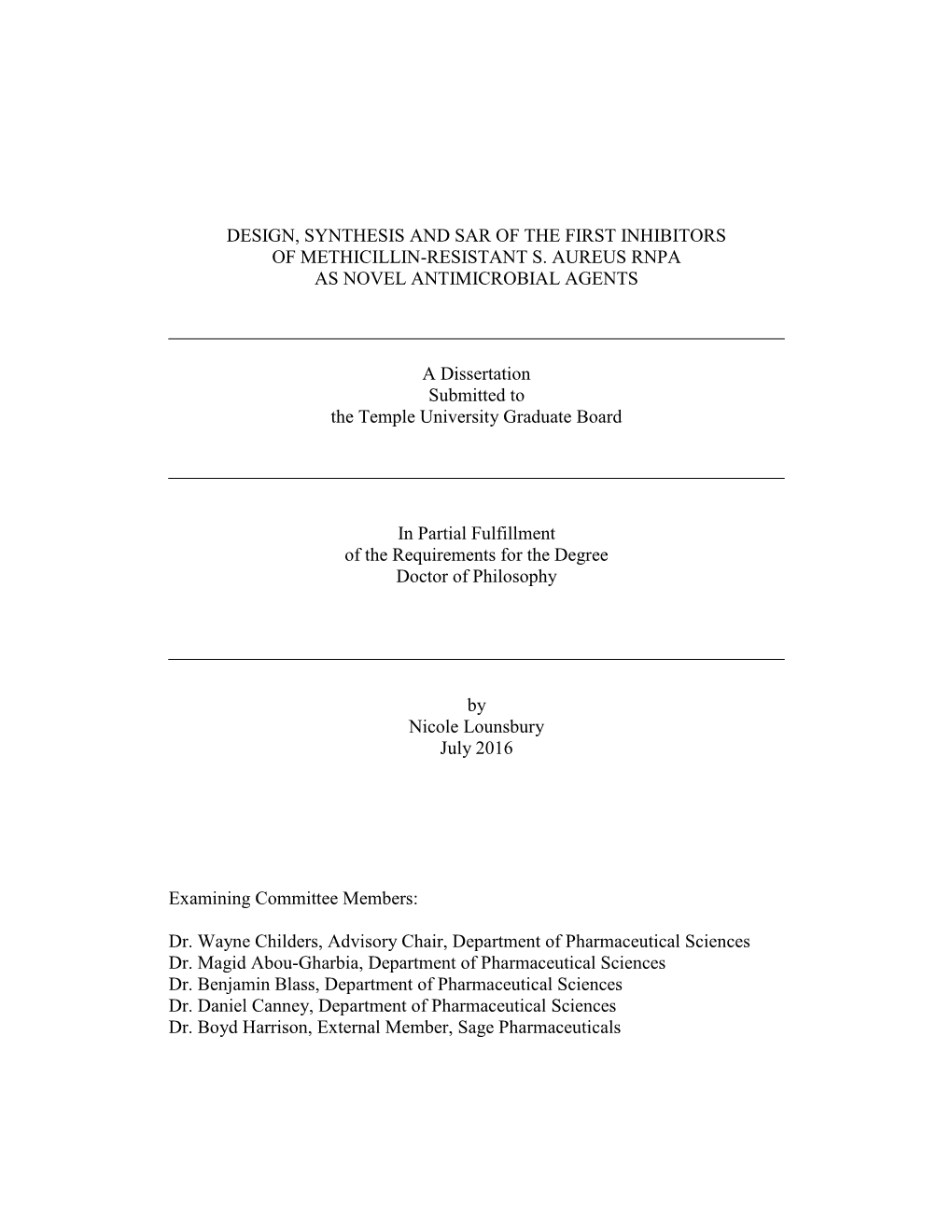 Design, Synthesis and Sar of the First Inhibitors of Methicillin-Resistant S