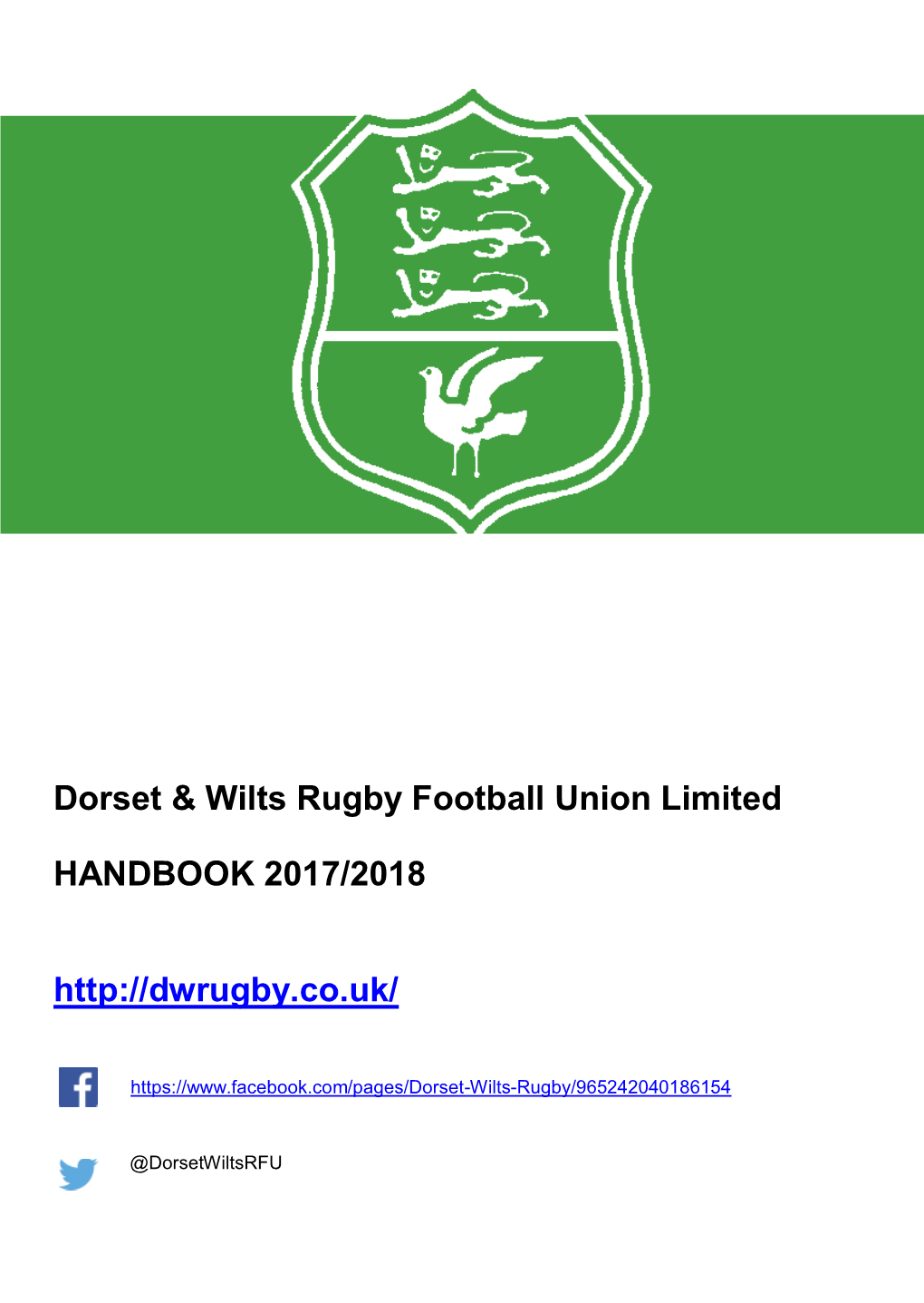 Dorset & Wilts Rugby Football Union Limited HANDBOOK 2017/2018