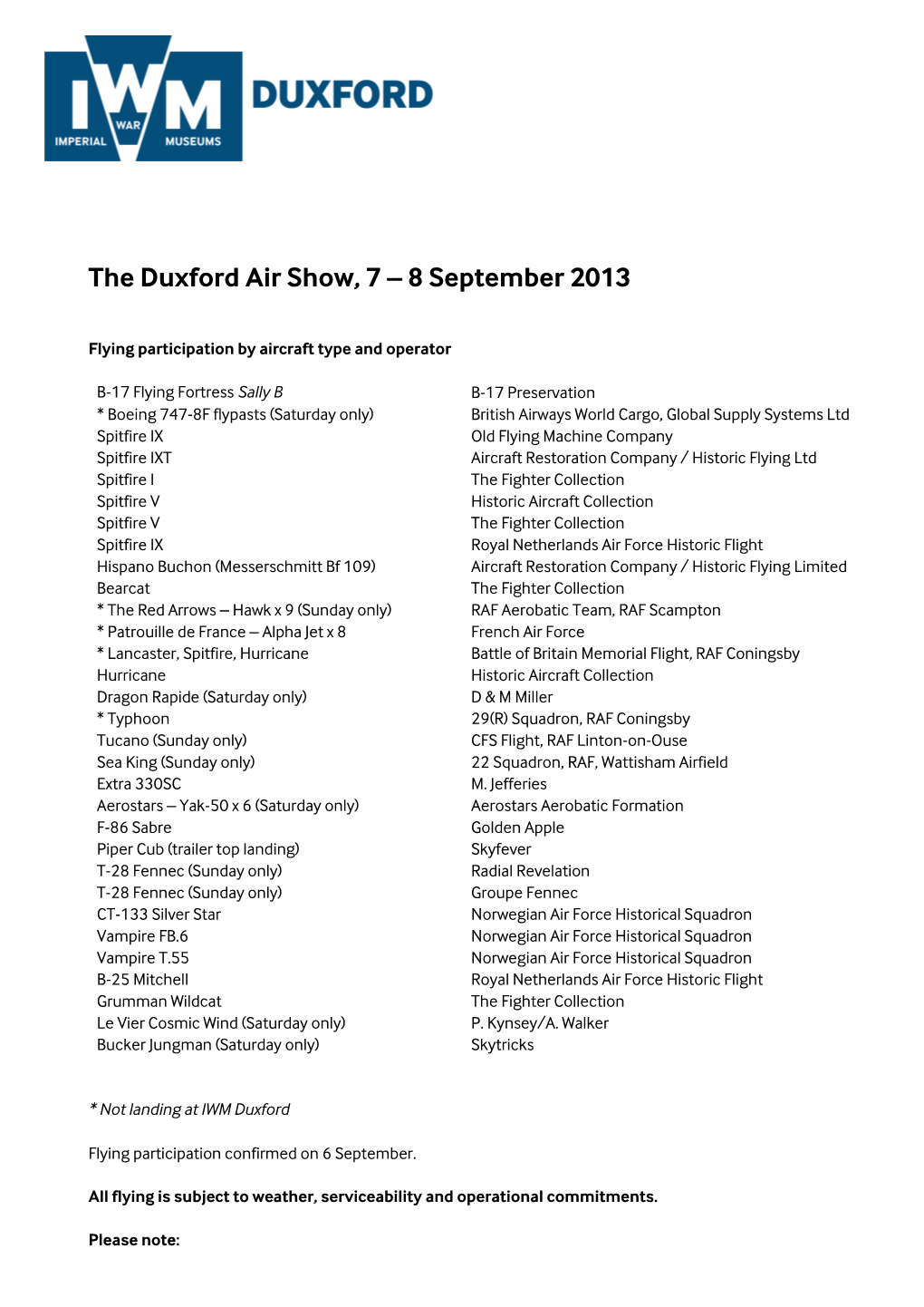 The Duxford Air Show, 7 – 8 September 2013