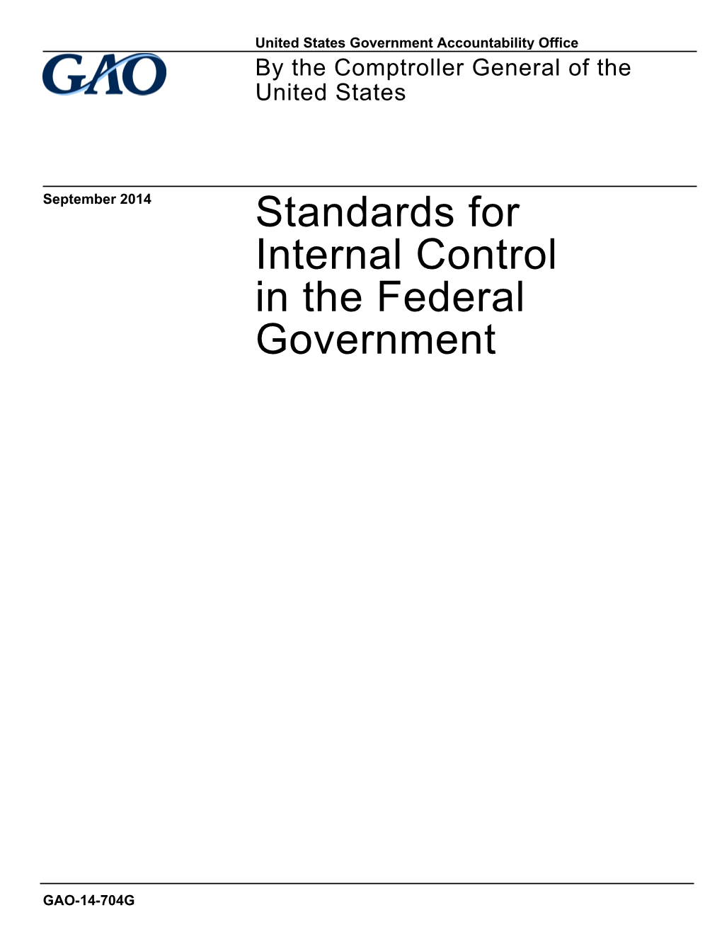 Standards for Internal Control in the Federal Government