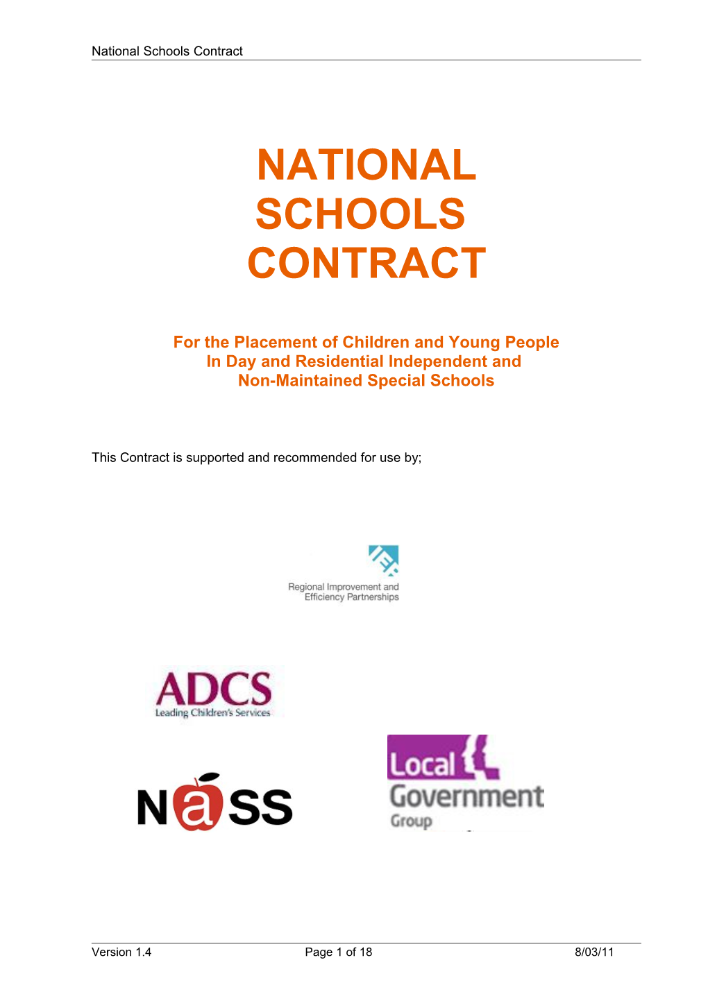 Contract for the Placement Of
