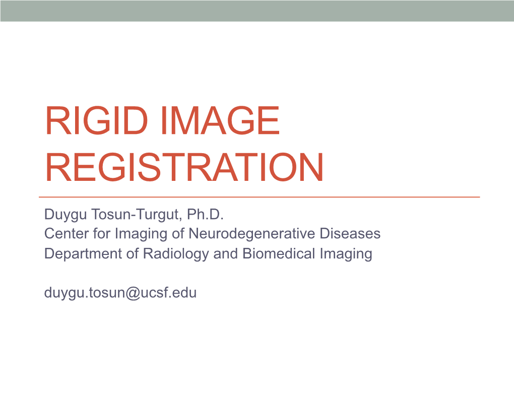Rigid Image Registration