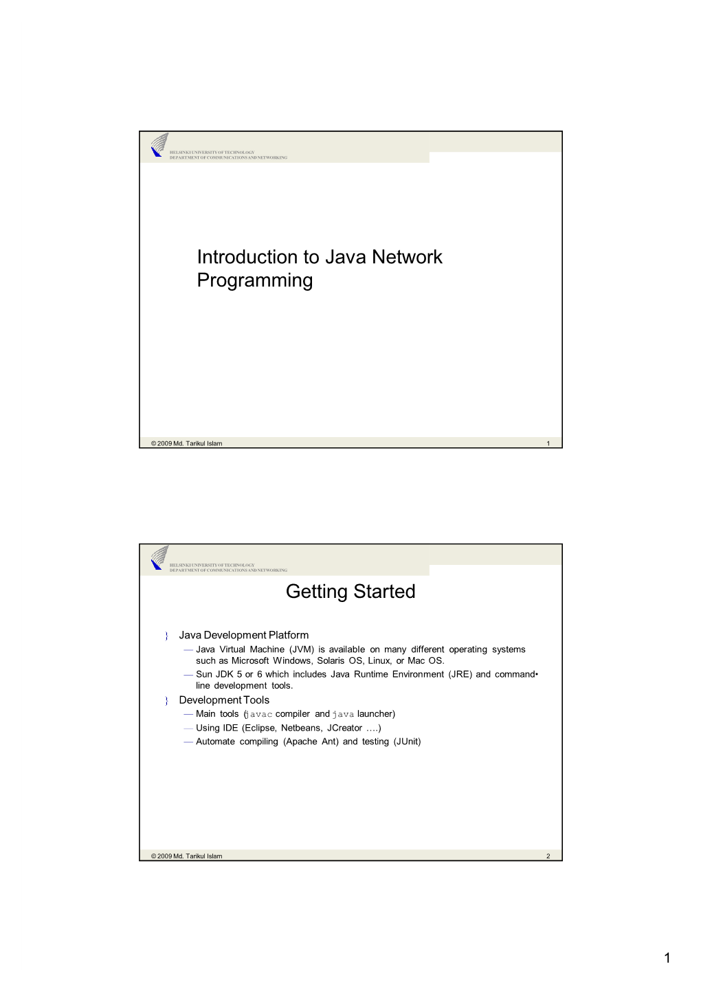Introduction to Java Network Programming Getting Started
