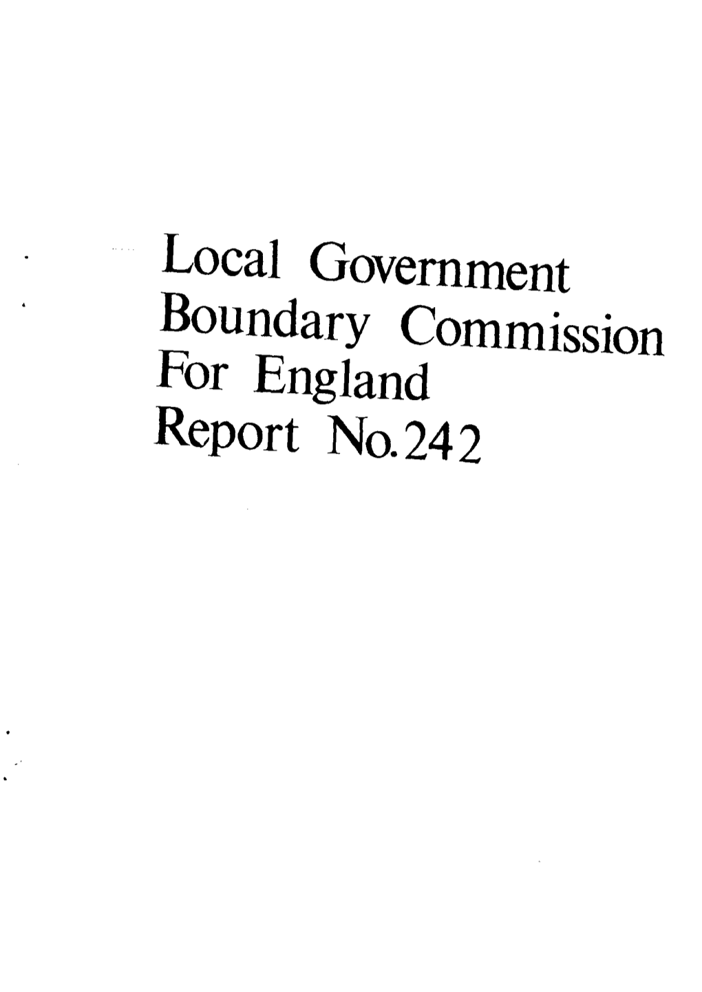 Local Government Boundary Commission for England Report No