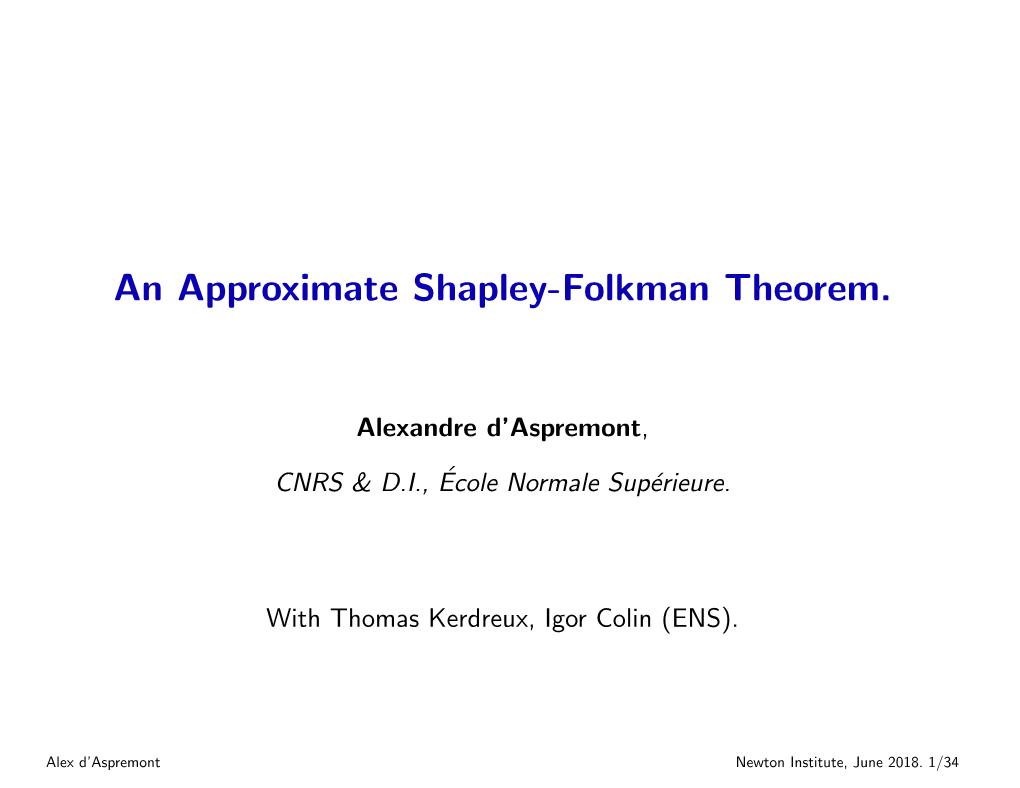 An Approximate Shapley-Folkman Theorem