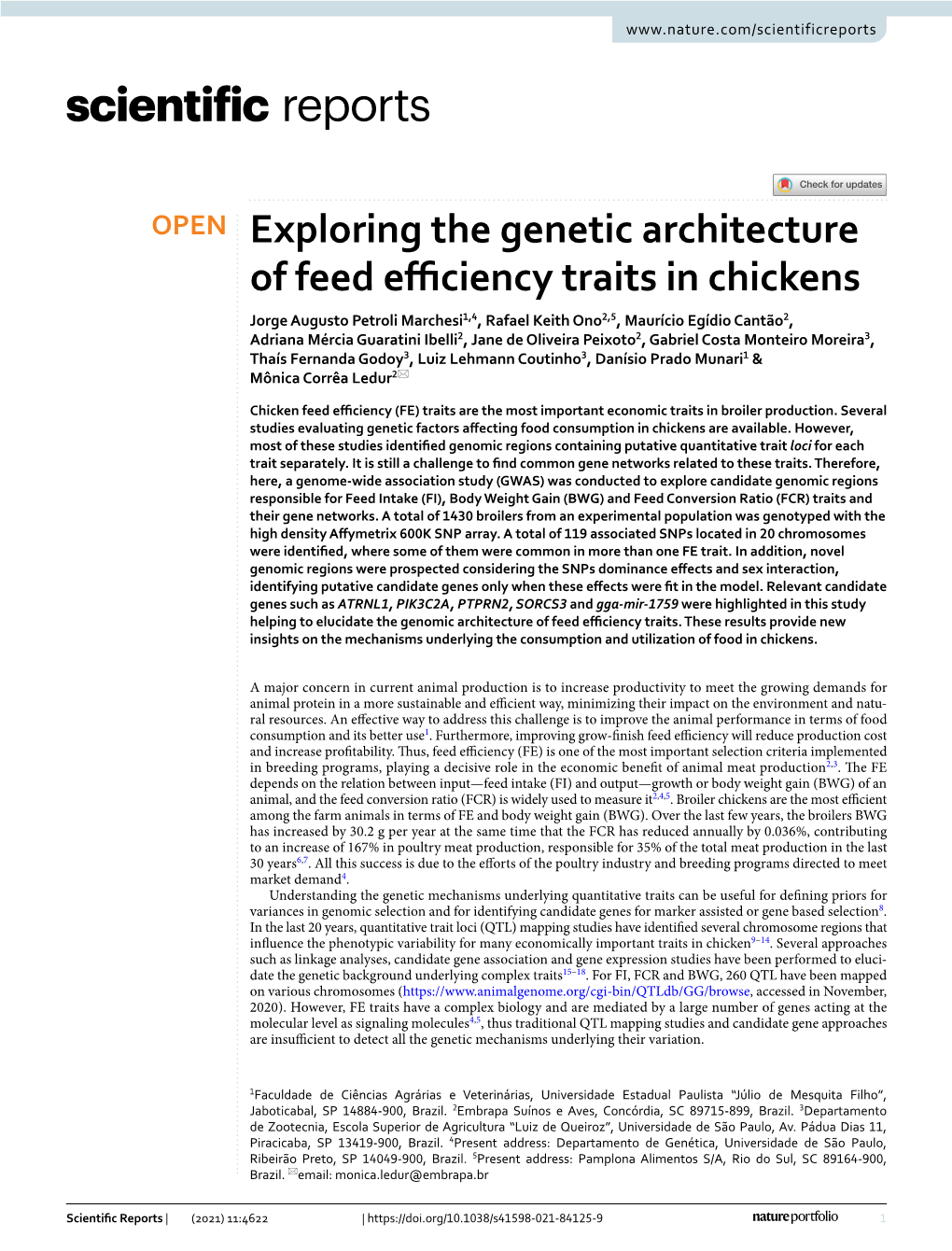 Exploring the Genetic Architecture of Feed Efficiency Traits in Chickens