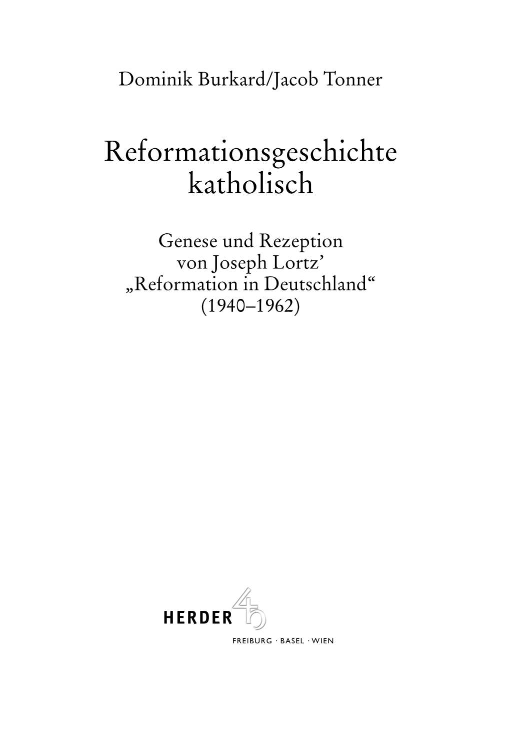 Reformationsgeschichte Katholisch