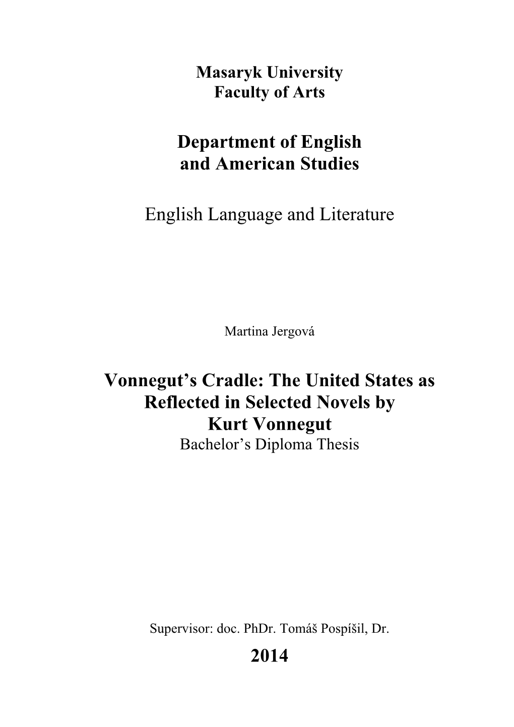 Department of English and American Studies English