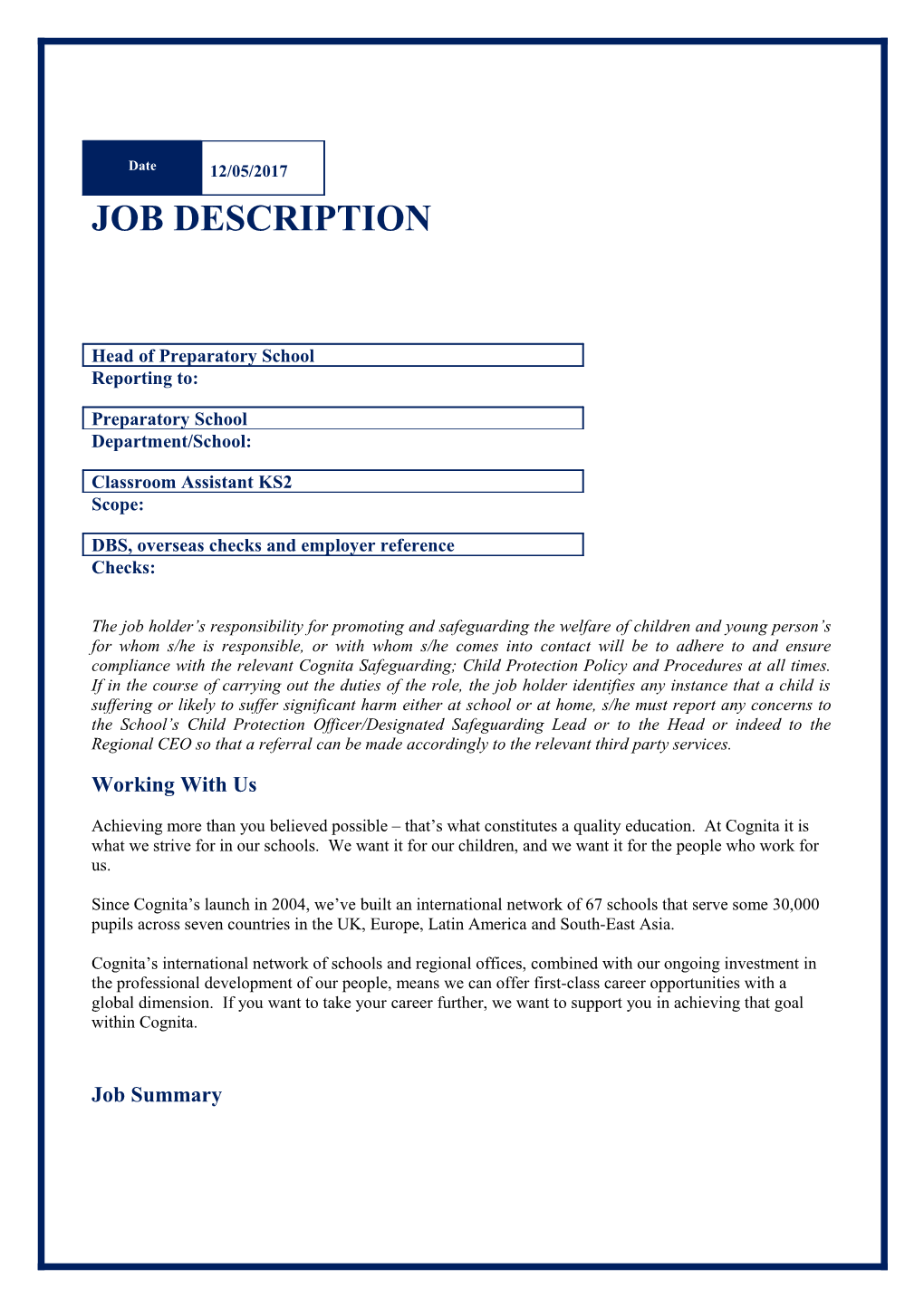 04. Job Description Template Schools