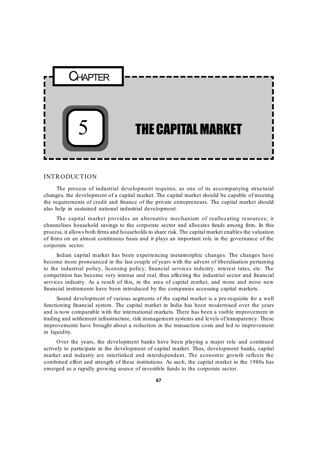 The Capital Market 67 CHAPTER