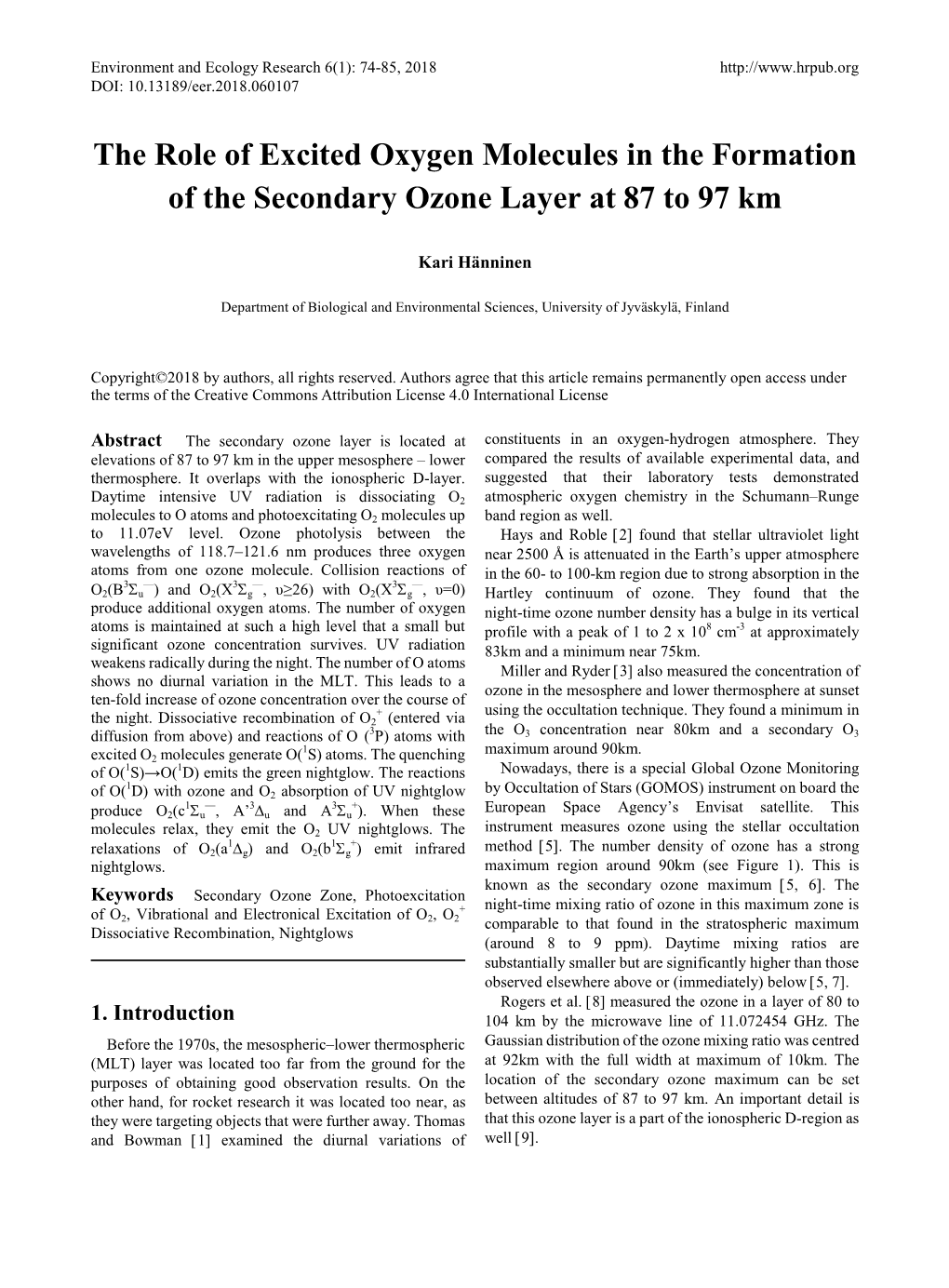 The Role of Excited Oxygen Molecules in the Formation of the Secondary Ozone Layer at 87 to 97 Km