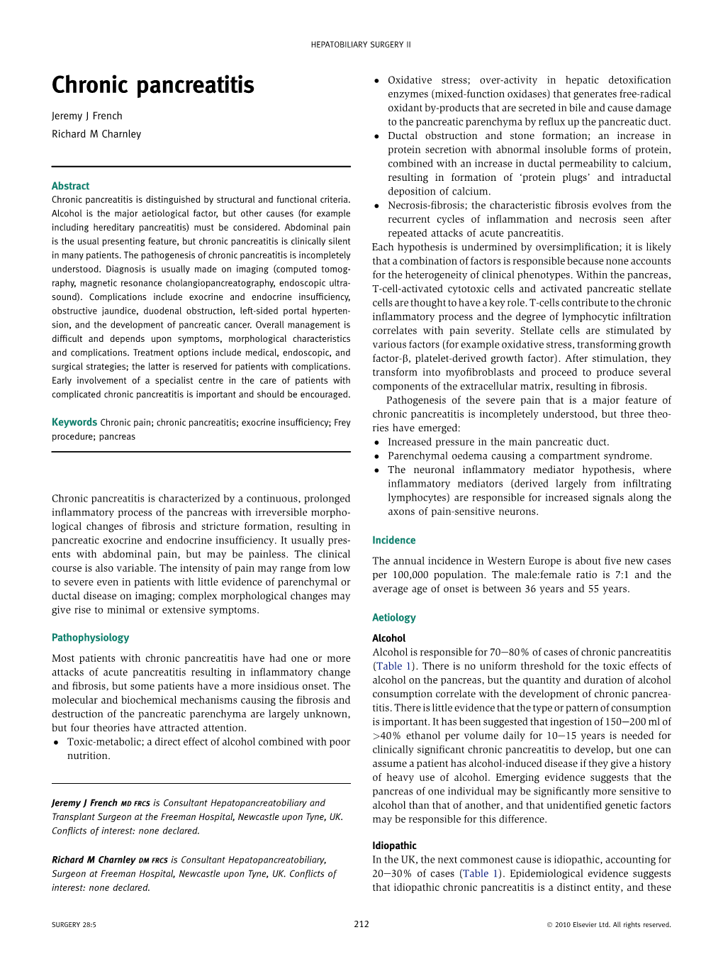 Chronic Pancreatitis