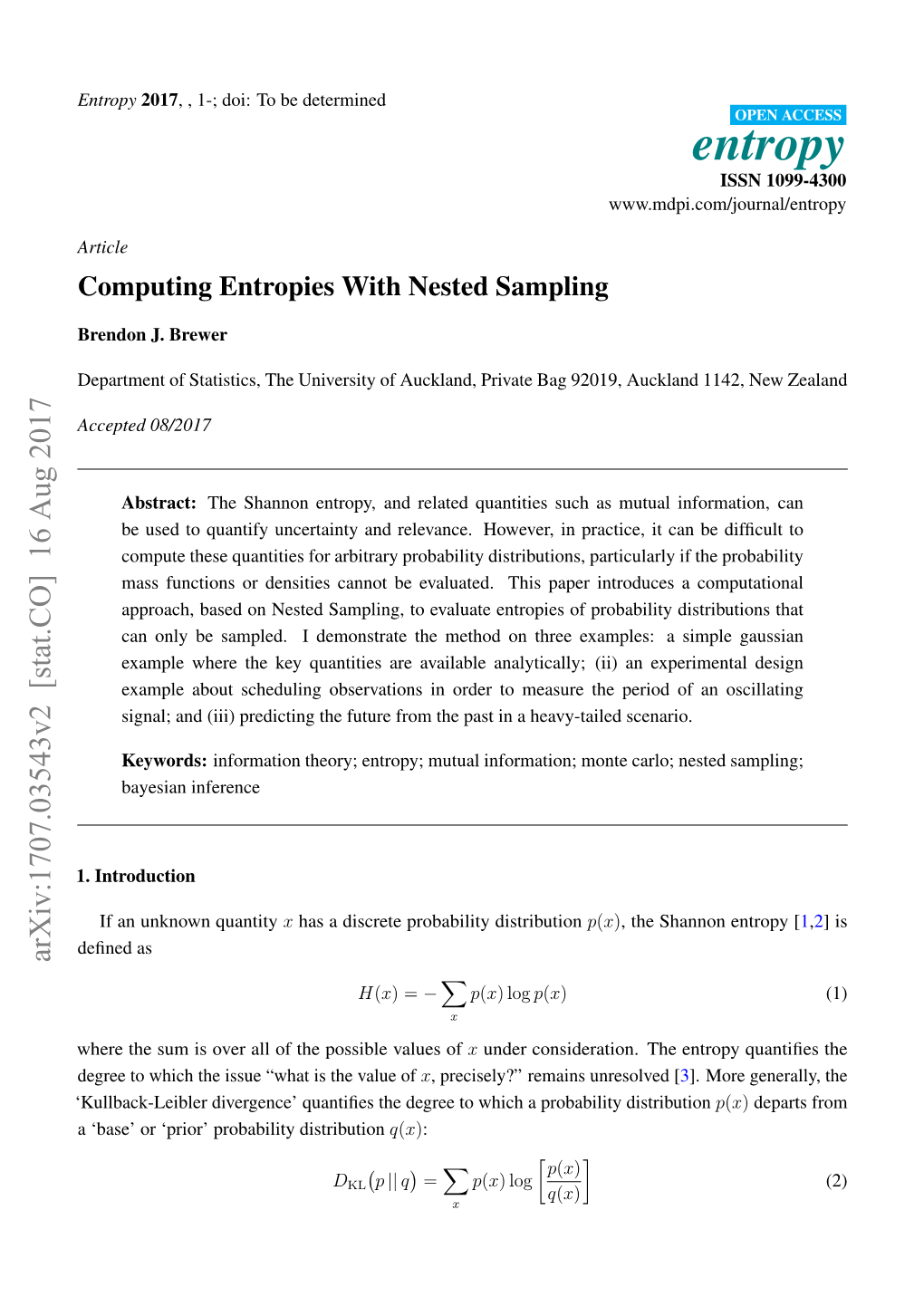 Computing Entropies with Nested Sampling
