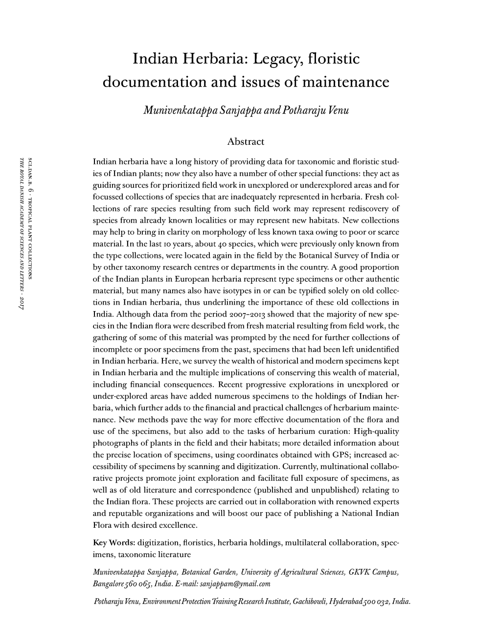 Indian Herbaria: Legacy, Floristic Documentation and Issues of Maintenance