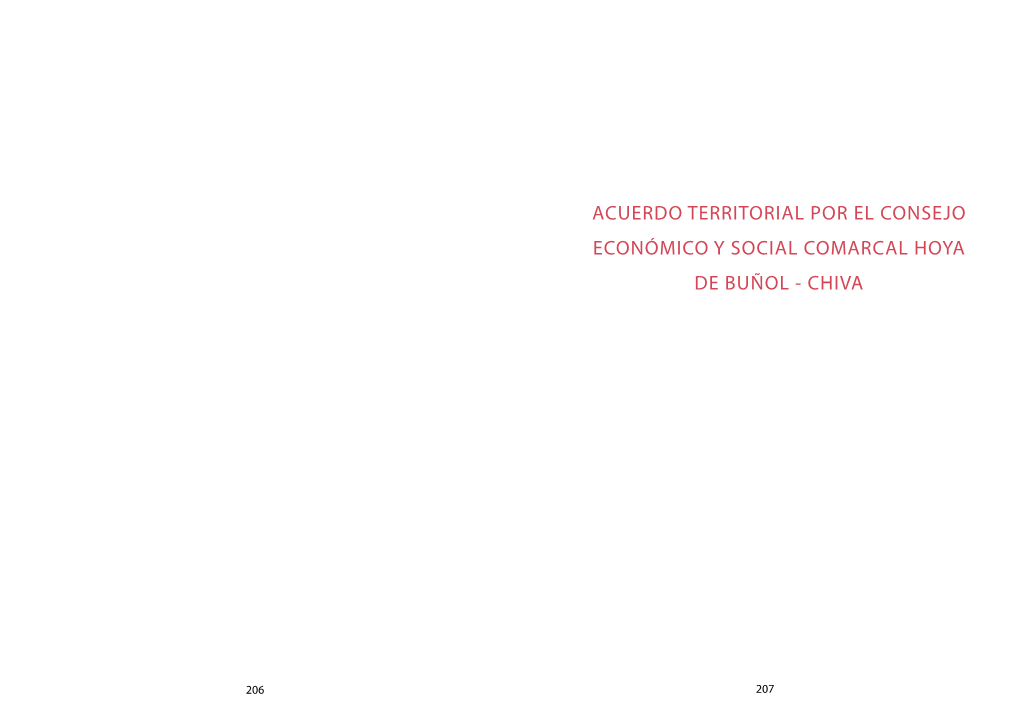 Acuerdo Territorial Por El Consejo Económico Y Social Comarcal Hoya De Buñol - Chiva