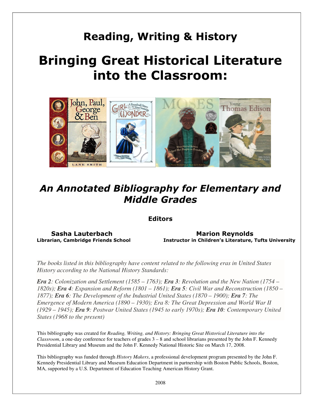 Bringing Great Historical Literature Into the Classroom