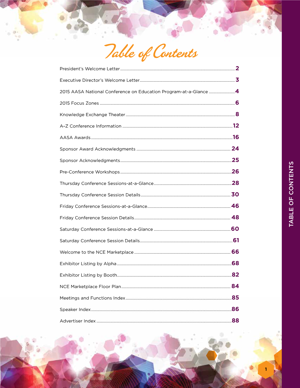 Table of Contents President’S Welcome Letter