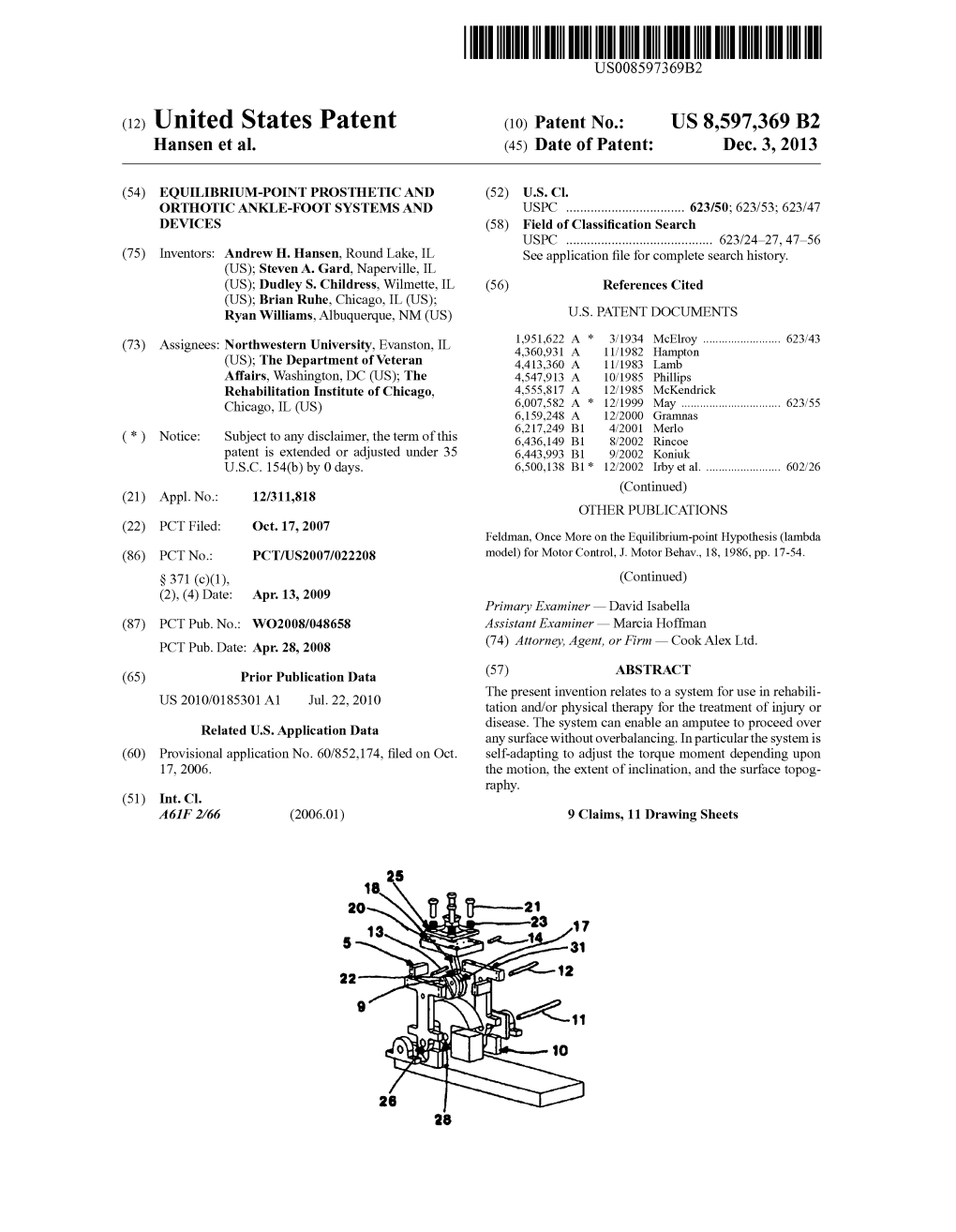 (12) United States Patent (10) Patent N0.: US 8,597,369 B2 Hansen Et A]