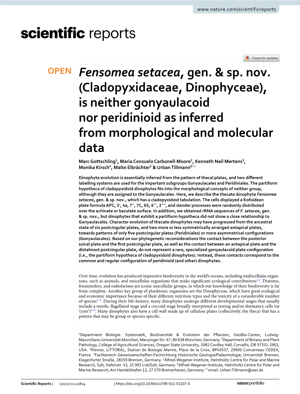 Phylogenetics of Cladopyxidoiddinophytes