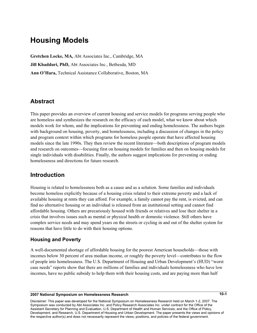 10- Housing Models