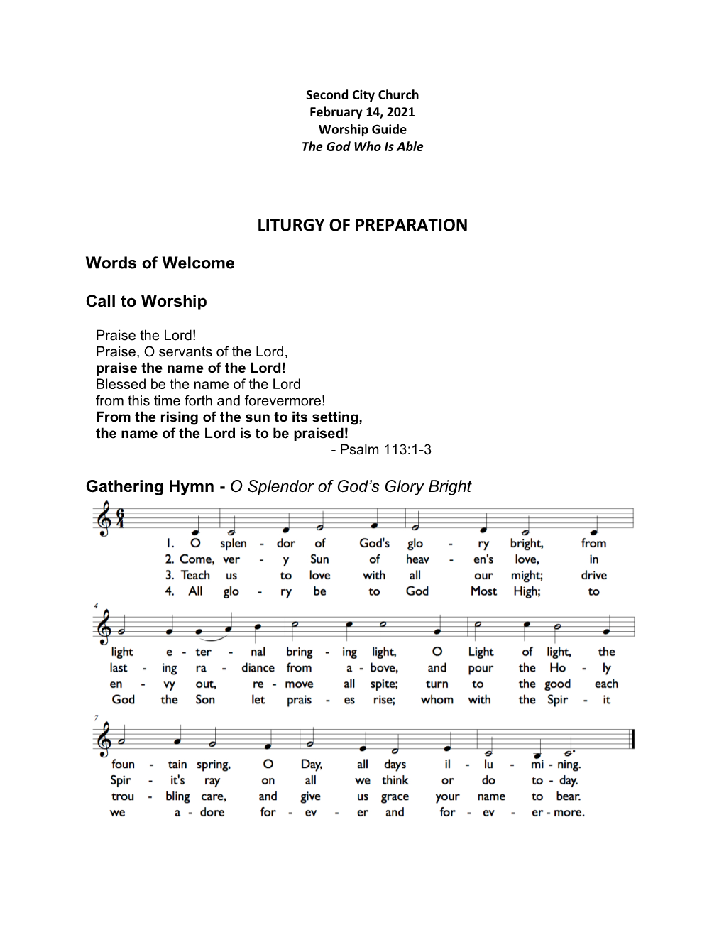 Liturgy of Preparation