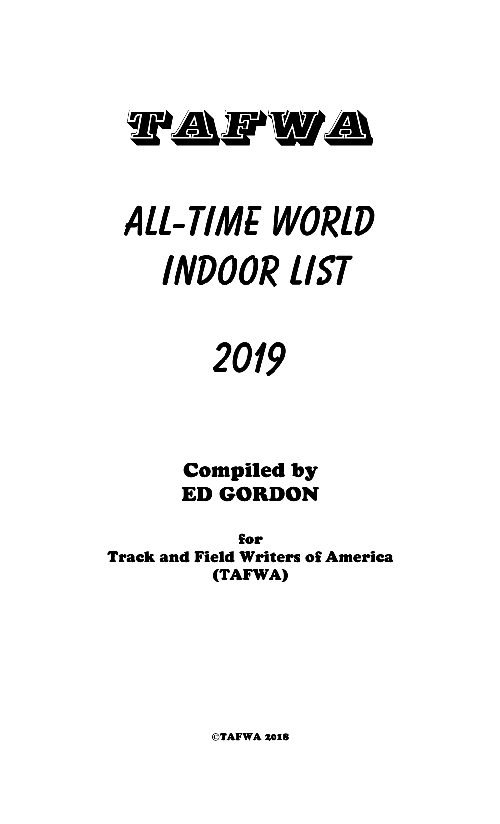 All-TIME WORLD INDOOR LIST 2019