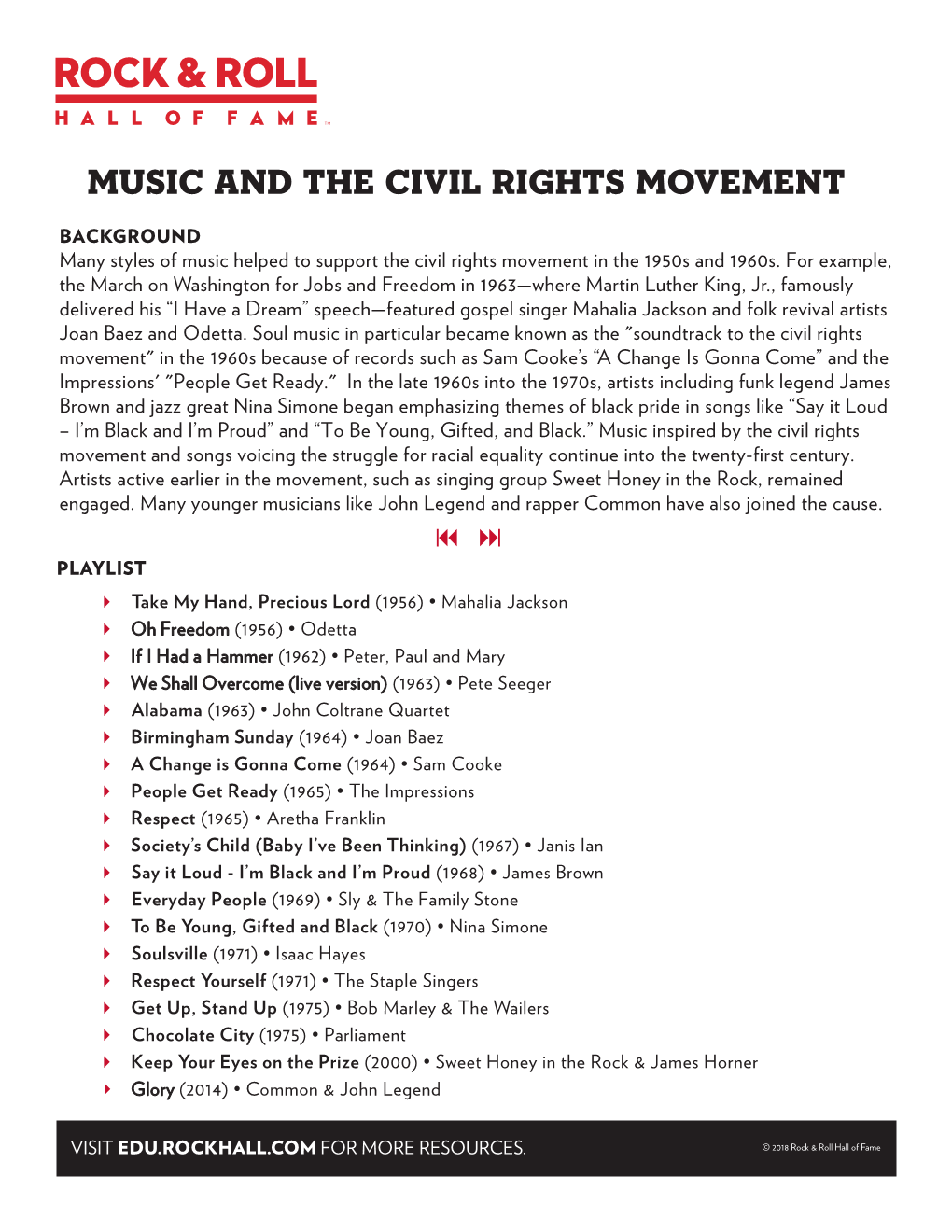 Music and the Civil Rights Movement