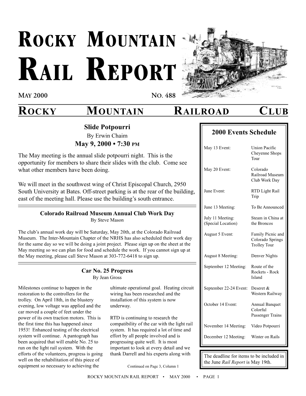 Rail Report May 2000 No