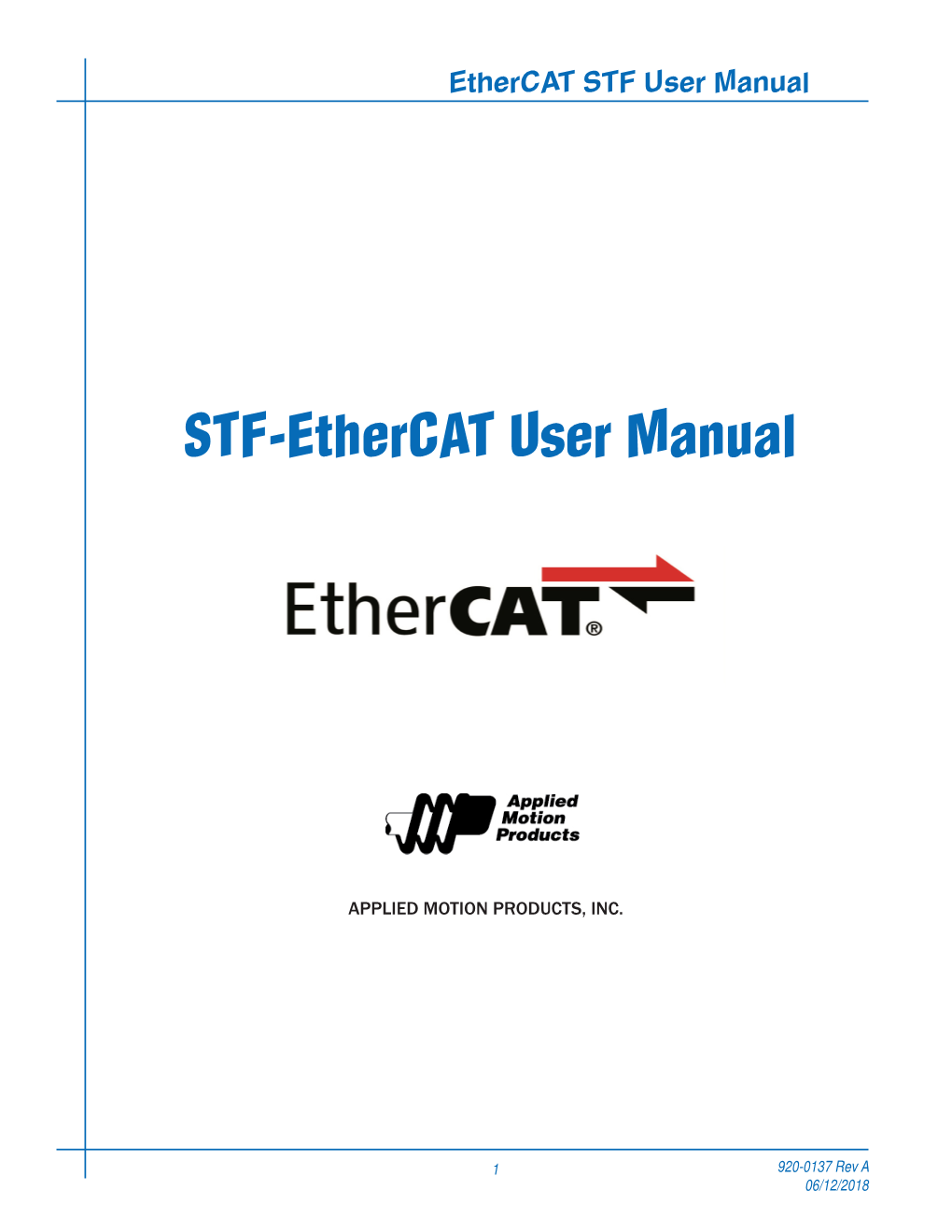 STF-Ethercat User Manual