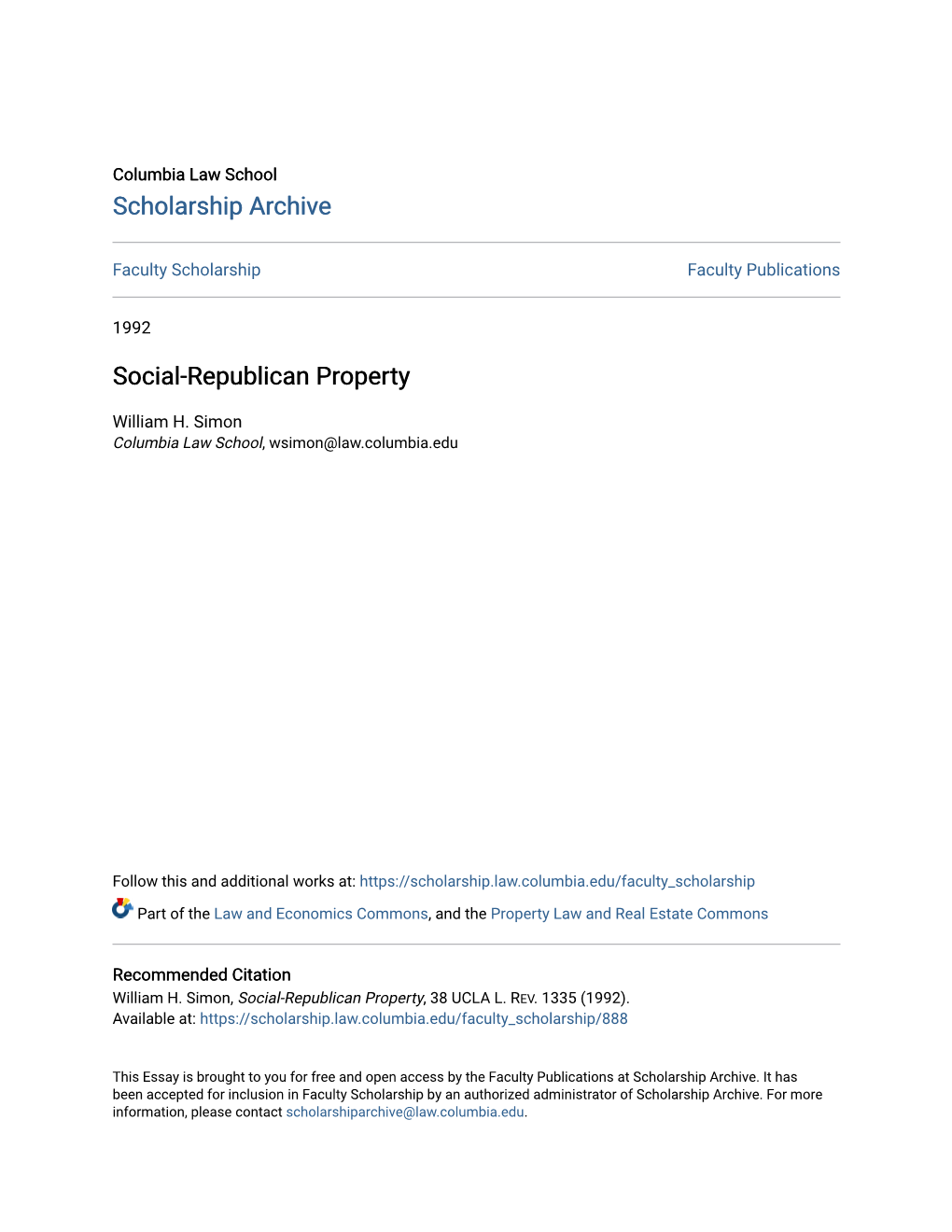 Social-Republican Property