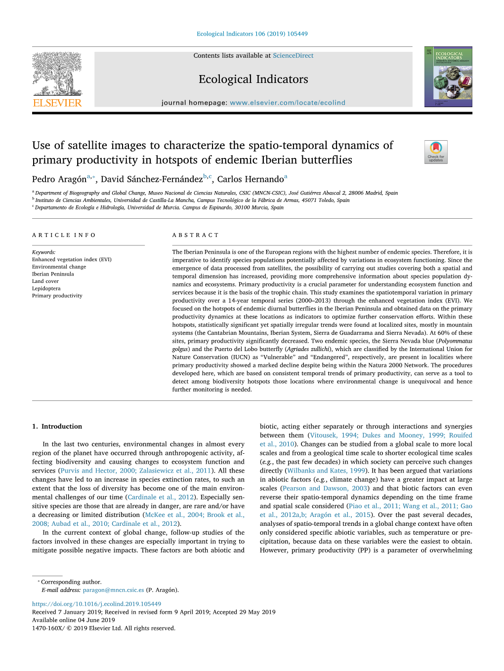 Use of Satellite Images to Characterize the Spatio-Temporal Dynamics Of