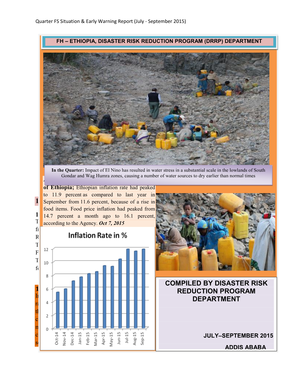 1. Summary COMPILED by DISASTER RISK REDUCTION PROGRAM DEPARTMENT