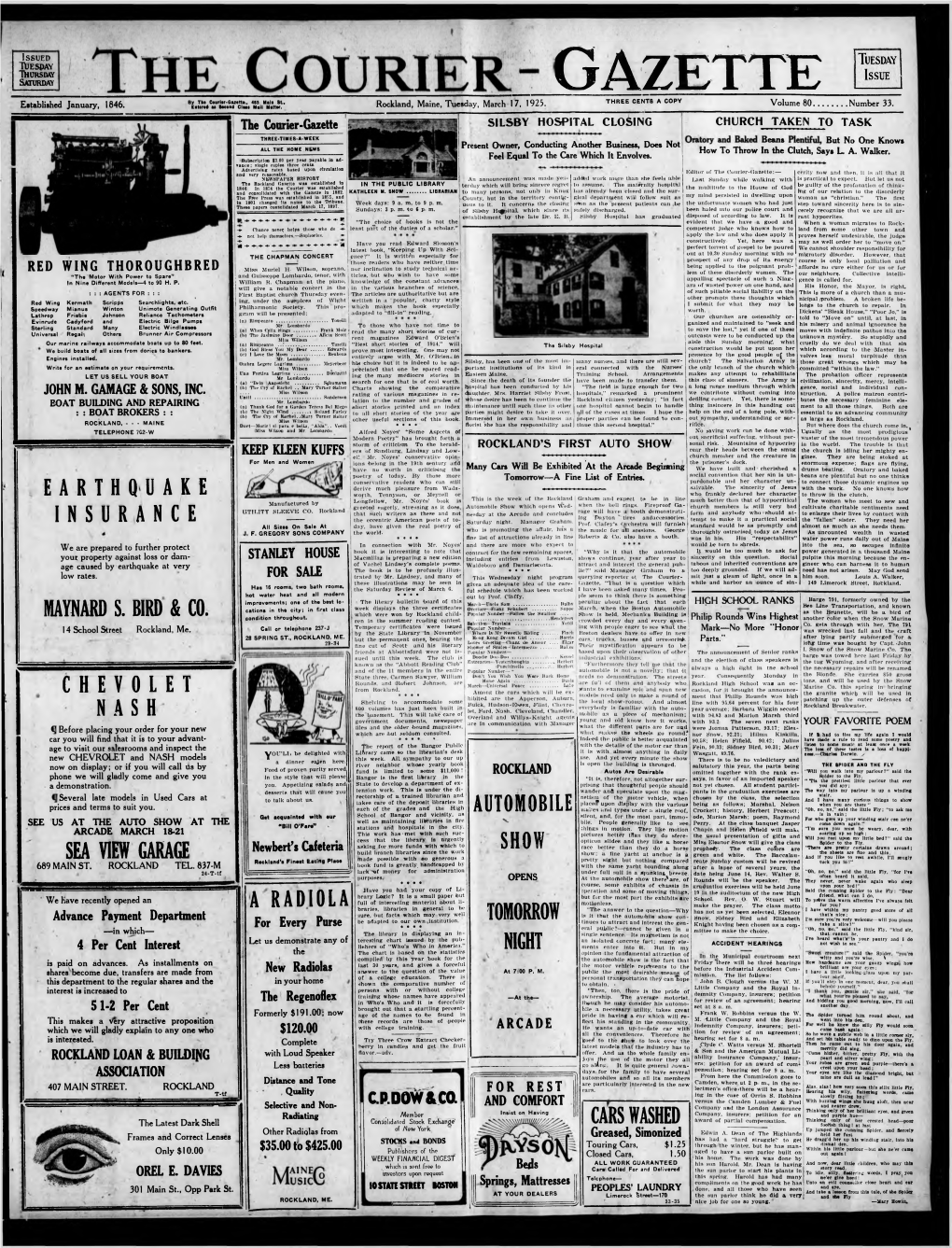 Courier Gazette : March 17, 1925