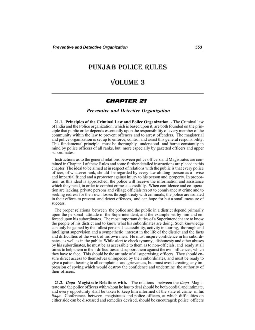 Punjab Police Rules Volume 3 1977 Edition