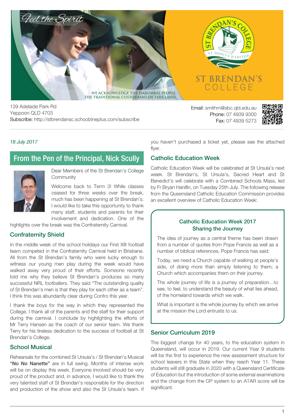 St Brendan's College Yeppoon Enewsletter