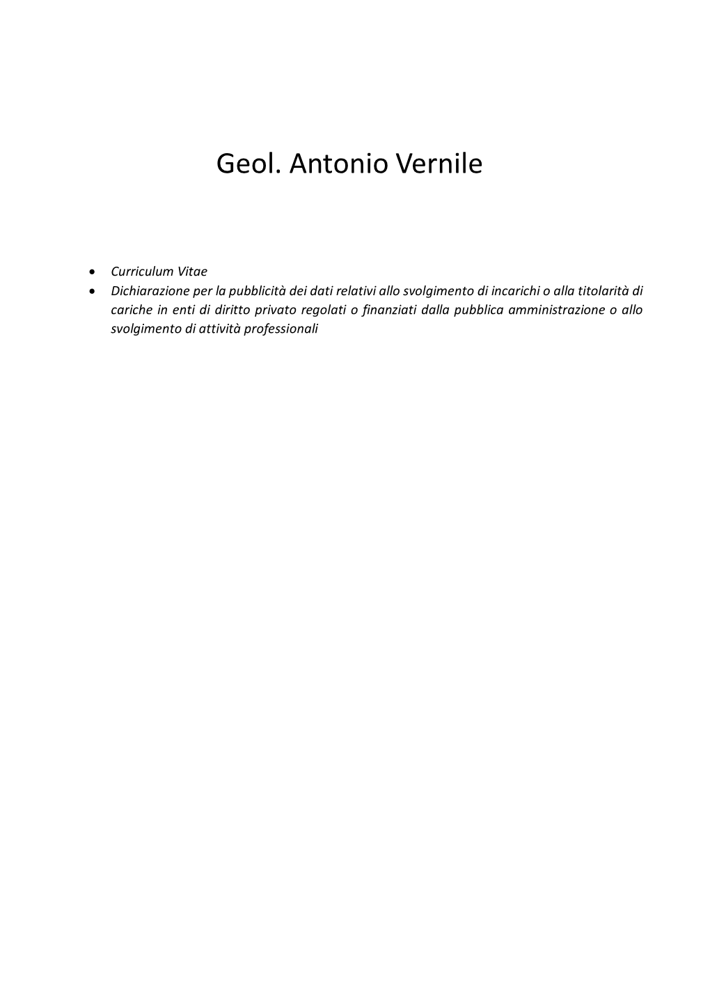 Geol. Antonio Vernile