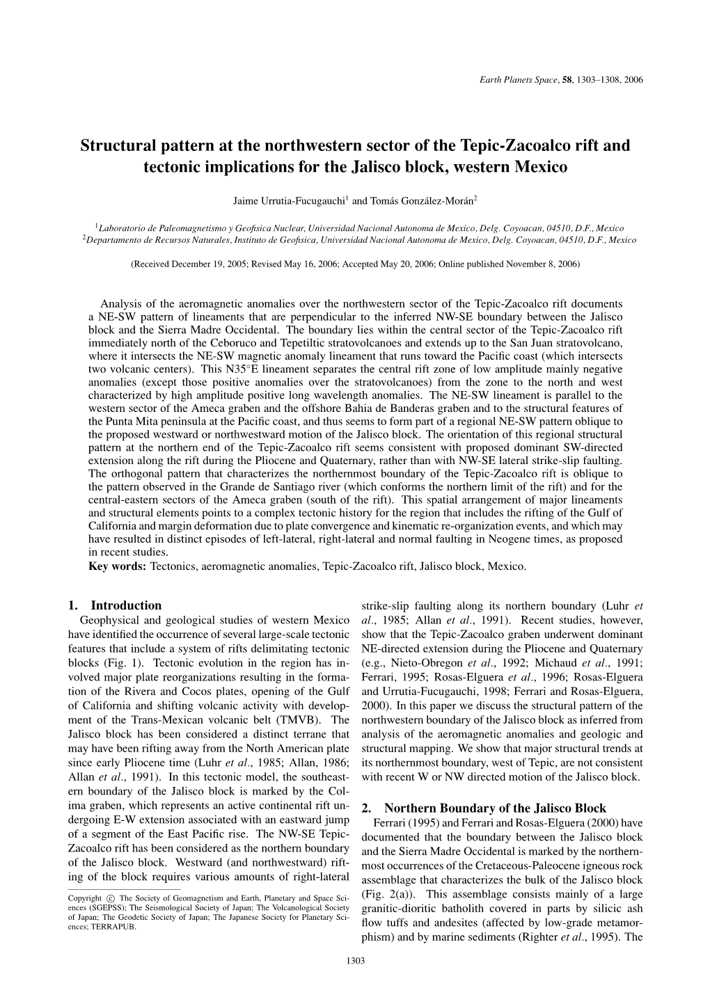 Structural Pattern at the Northwestern Sector of the Tepic-Zacoalco Rift and Tectonic Implications for the Jalisco Block, Western Mexico