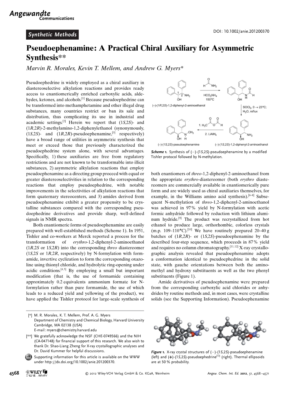 A Practical Chiral Auxiliary for Asymmetric Synthesis** Marvin R