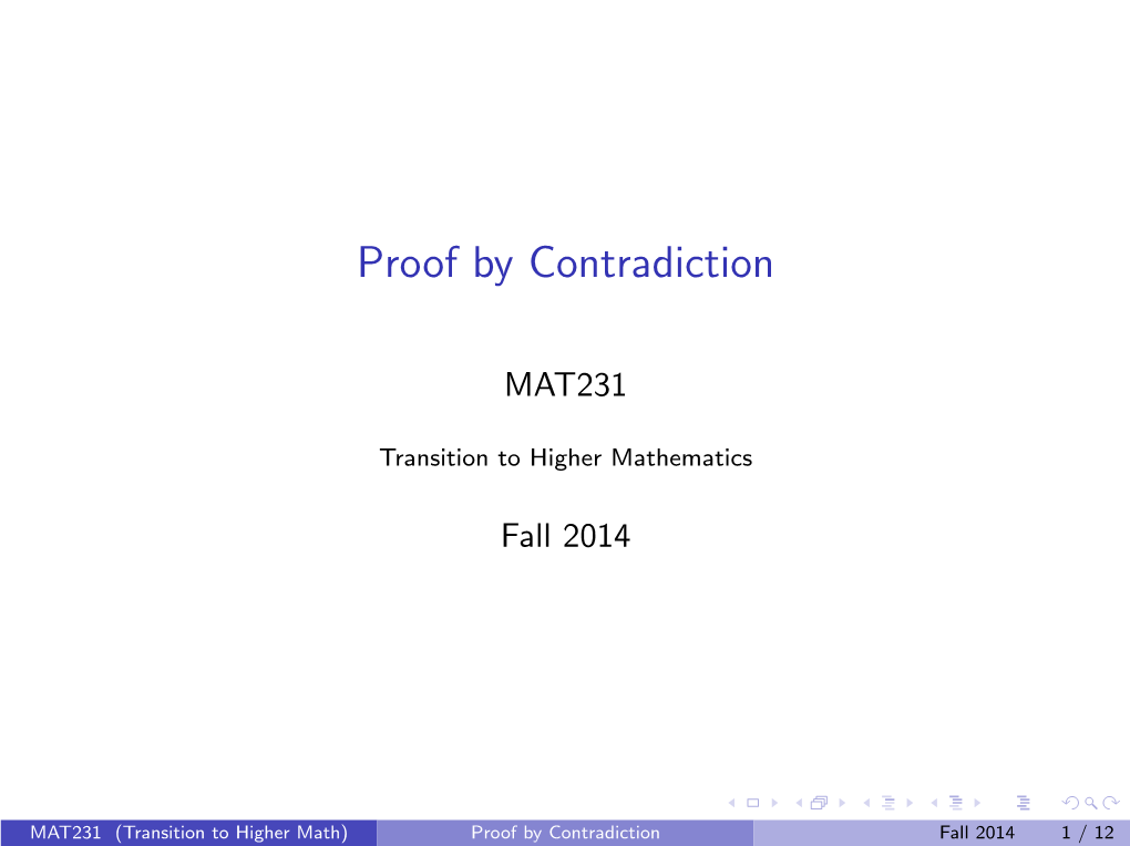 Proof by Contradiction