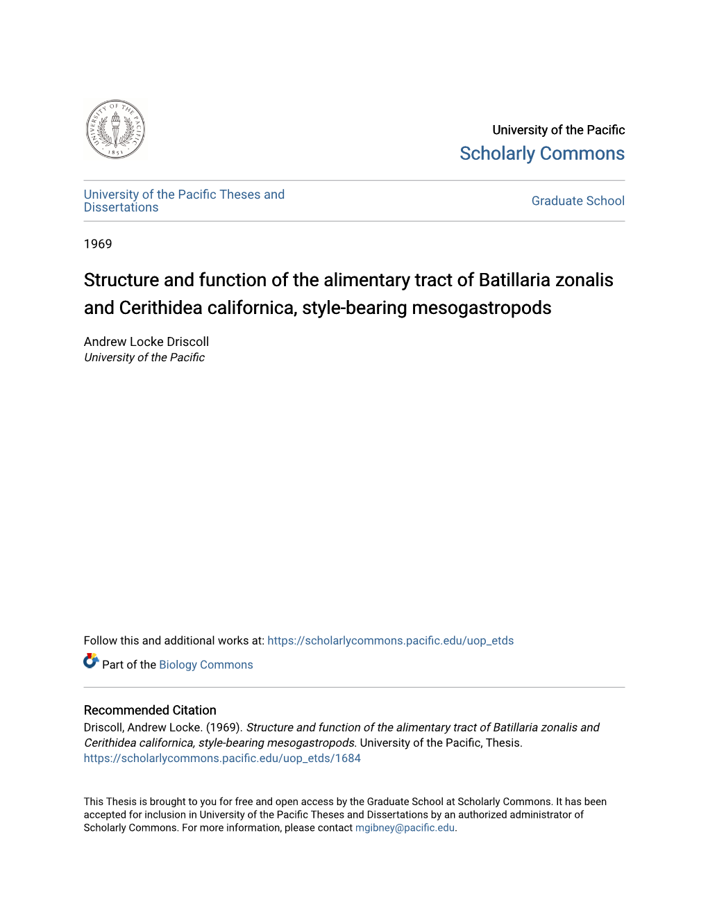 Structure and Function of the Alimentary Tract of Batillaria Zonalis and Cerithidea Californica, Style-Bearing Mesogastropods