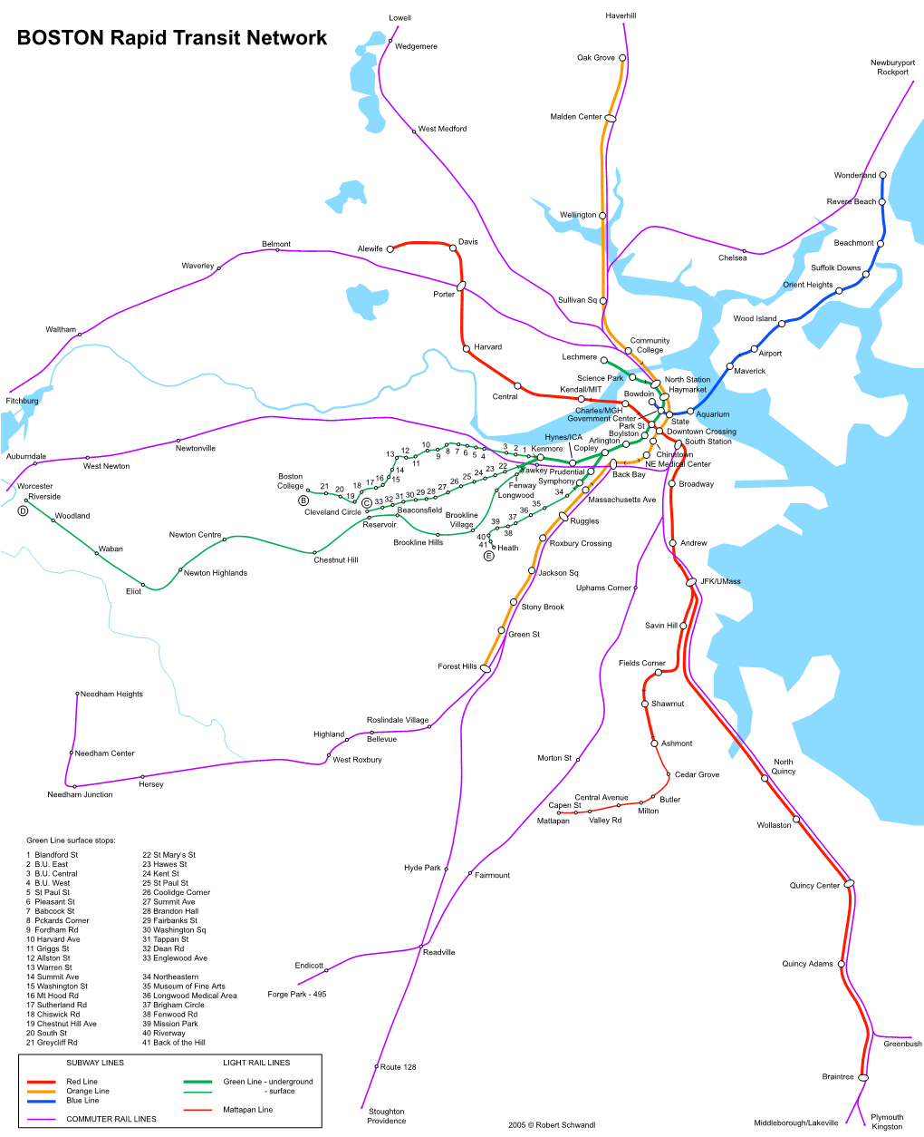 BOSTON Rapid Transit Network Wedgemere Oak Grove Newburyport Rockport