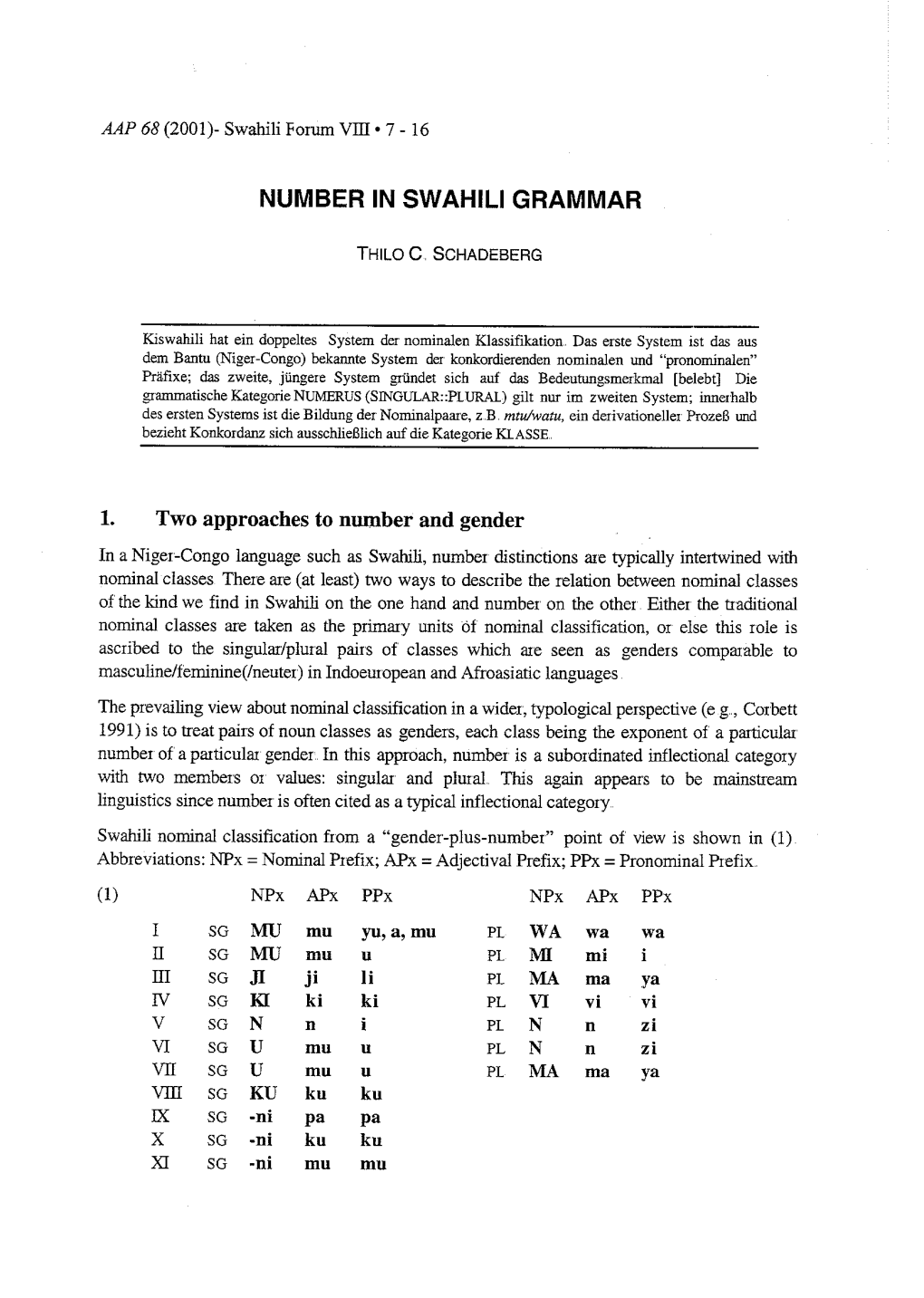 Number in Swahili Grammar