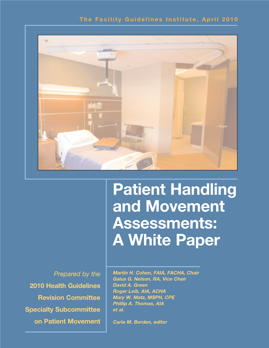 Patient Handling and Movement Assessments: a White Paper